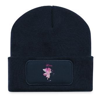 Einschulung Lina - Recycelte Patch Beanie - French Navy - Vorne