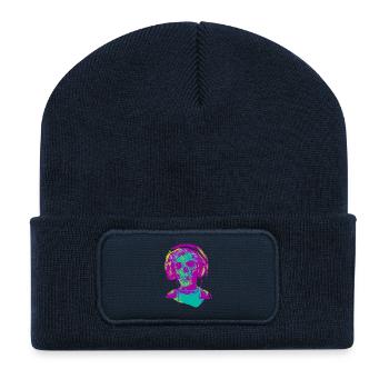 -Musik - Recycelte Patch Beanie - French Navy - Vorne