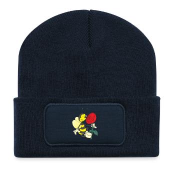 bie 72 - Beanie recyclé à patch - bleu marine - Devant