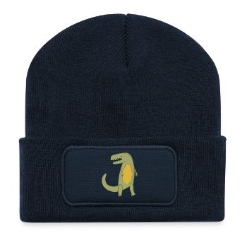 Geschenk Dinosaurier Fossil Kawaii Trex Comic Dino - Recycelte Patch Beanie - French Navy - Vorne