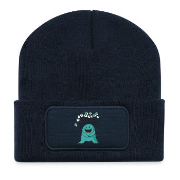 Funny monster gift Halloween Horror Medusa - Recycled Patch Beanie - french navy - Front