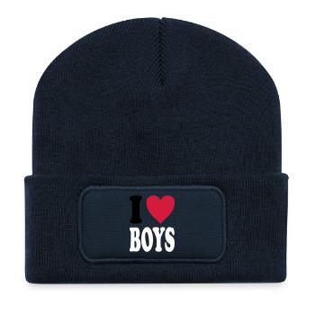 I love BOYS - Recycelte Patch Beanie - French Navy - Vorne