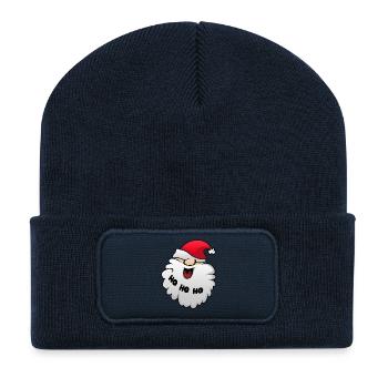 Weihnachtsmann Geschenk Santa Claus Nikolaus Xmas - Recycelte Patch Beanie - French Navy - Vorne