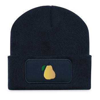 birne pear obst veggie gemuese fruits59 - Recycelte Patch Beanie - French Navy - Vorne
