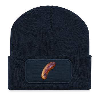 bbq barbecue barbecue burger beef bacon steak spare - Recycled Patch Beanie - french navy - Front