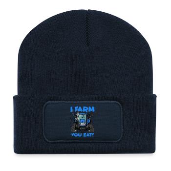 Je ferme vous mangez NH - Beanie recyclé à patch - bleu marine - Devant