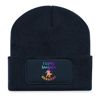 luv bachata - Beanie recyclé à patch - bleu marine - Devant