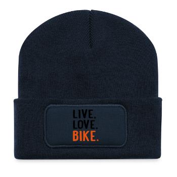 6254398 115171441 biker - Beanie recyclé à patch - bleu marine - Devant