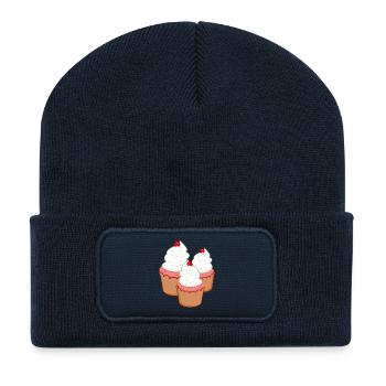 cupcakes muffins cakes kuchen backen bakery - Recycelte Patch Beanie - French Navy - Vorne