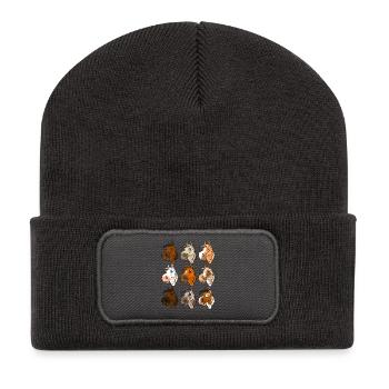 Collection chevaux "Coquins", les 9! - Beanie recyclé à patch - charbon - Devant