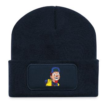 Funny cartoon clown - gift idea - Recycled Patch Beanie - french navy - Front