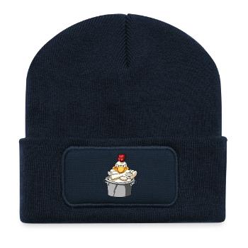 Chicken rooster poultry - Recycled Patch Beanie - french navy - Front