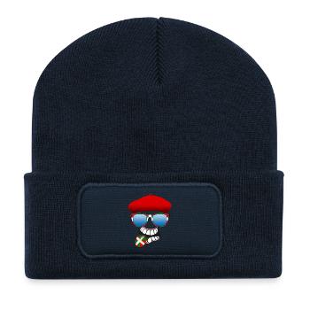 basque smiley 6 - Recycled Patch Beanie - french navy - Front