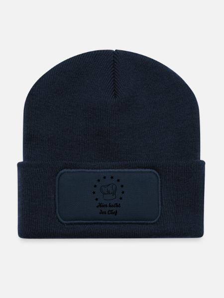 Here the chef cooks - Recycled Patch Beanie - french navy