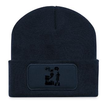 Biker vs. Hunter - Recycelte Patch Beanie - French Navy - Vorne