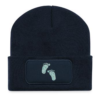 pieds liberty turquoise - Beanie recyclé à patch - bleu marine - Devant