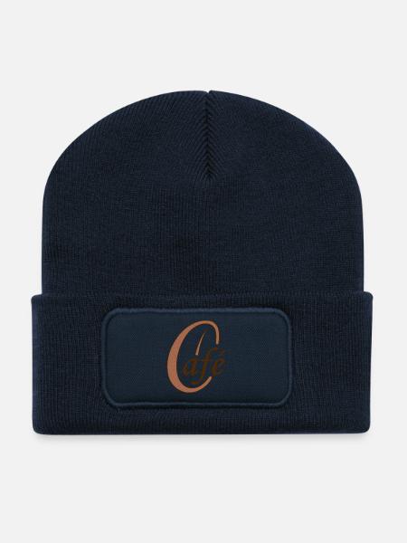 Kaffeebohne Café Kaffee - Recycelte Patch Beanie - French Navy