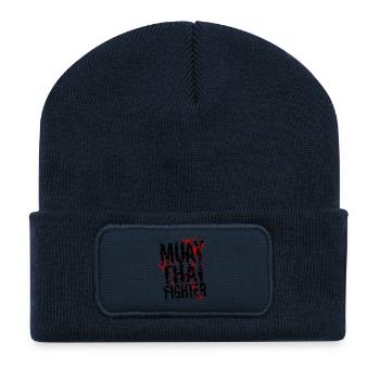 Muay Thai fighter - Recycled Patch Beanie - french navy - Front
