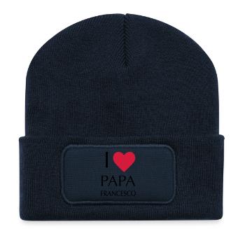 ICH LIEBE DAD FRANCESCO - Recycelte Patch Beanie - French Navy - Vorne