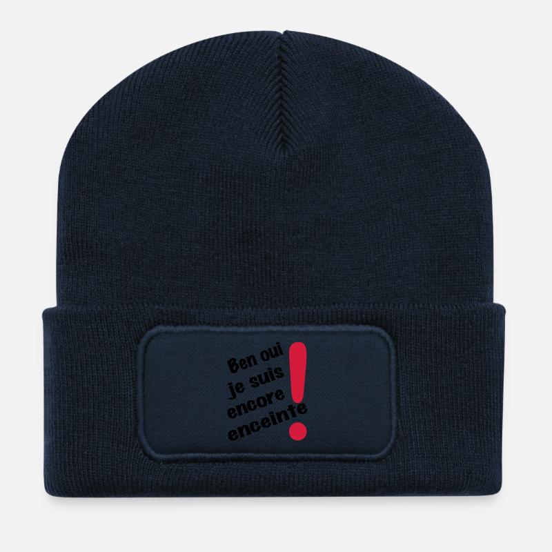 encore enceinte - Beanie recyclé à patch - bleu marine