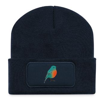 oiseau1 - Beanie recyclé à patch - bleu marine - Devant