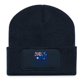Australien - Down Under - Vintage Look - Recycelte Patch Beanie - French Navy - Vorne