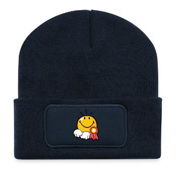Smiley Award - Recycled Patch Beanie - french navy - Front