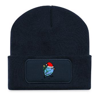 Vogel Weihnachten - Recycelte Patch Beanie - French Navy - Vorne