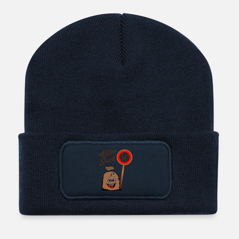 Alter Sack - 50. Geburtstag - 50 - Fünfzig - Recycelte Patch Beanie - French Navy