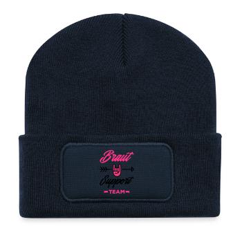 braut support team - Recycelte Patch Beanie - French Navy - Vorne