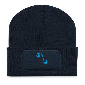 Dab Dancing Einhorn Dabbing Unicorn Tanz Kind - Recycelte Patch Beanie - French Navy - Vorne