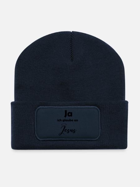 glaube_an_jesus - Recycelte Patch Beanie - French Navy