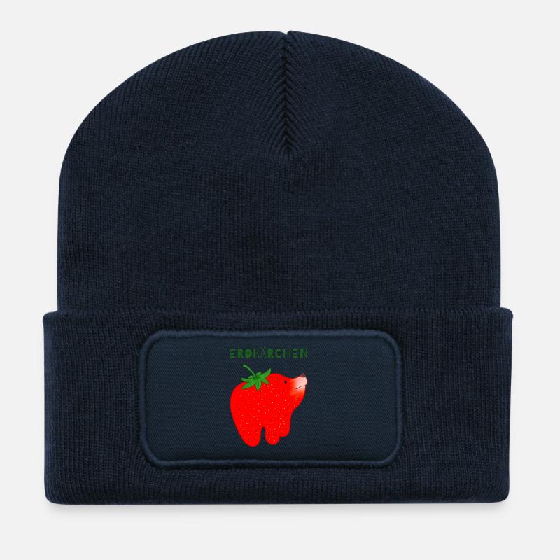 Erdbärchen Cartoon-Motiv - Recycelte Patch Beanie - French Navy