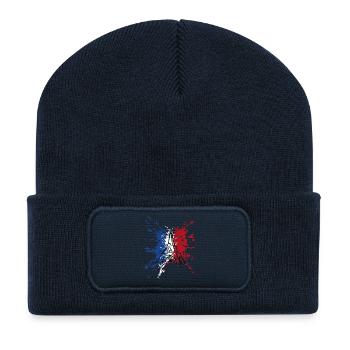 Drapeau Tour Eiffel France ✅ Drapeau Tour Eiffel ✔ - Beanie recyclé à patch - bleu marine - Devant
