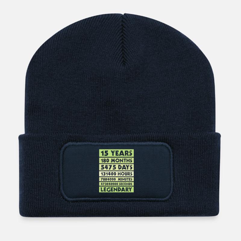 15 years legendary - Jubiläum - Firma - Jahrestag - Recycelte Patch Beanie - French Navy
