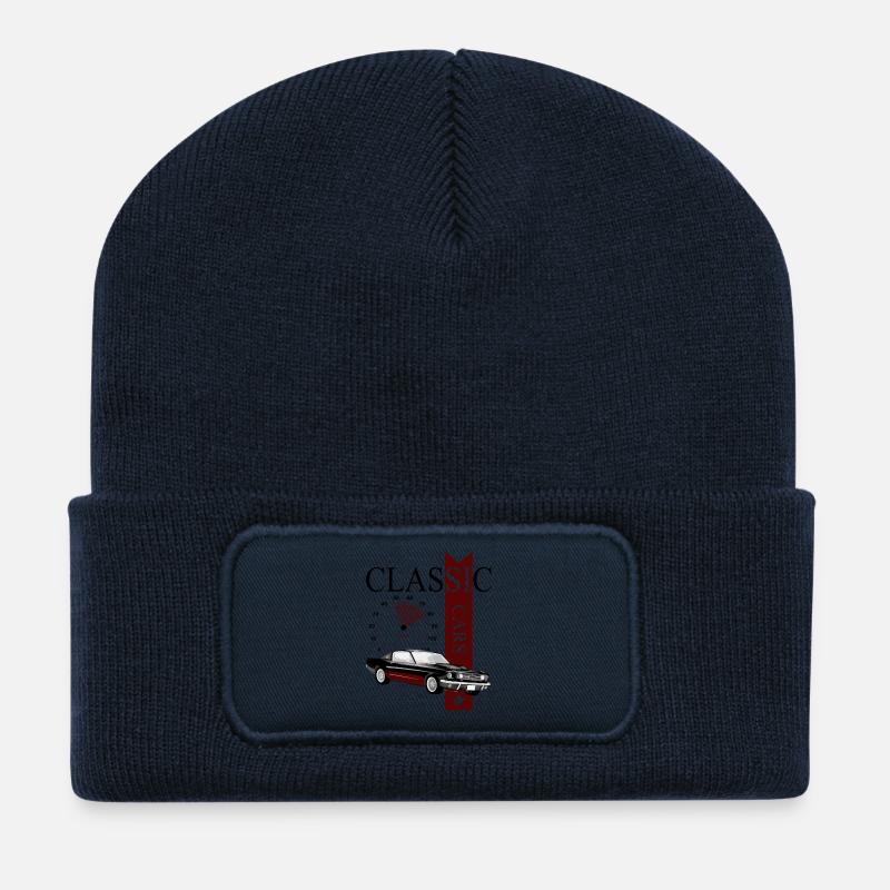 Automobile Classic Cars - Recycelte Patch Beanie - French Navy