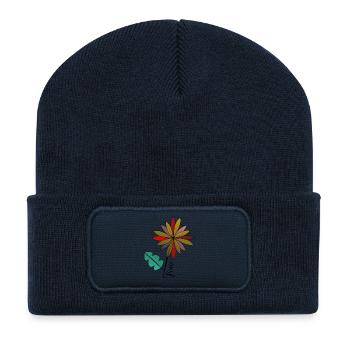 PEACE. PAIX. HAPPY. BONHEUR. HAPINESS. FREEDOM. PO - Beanie recyclé à patch - bleu marine - Devant