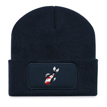 Carpe Koi Japon - Beanie recyclé à patch - bleu marine - Devant