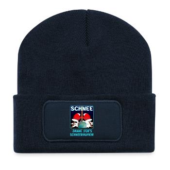 Danke SCHNEERÄUMEN WINTER - Recycelte Patch Beanie - French Navy - Vorne