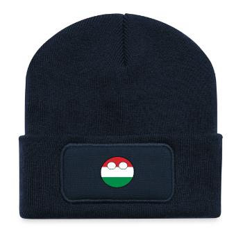 Countryball Land Heimat Ungarn - Recycelte Patch Beanie - French Navy - Vorne