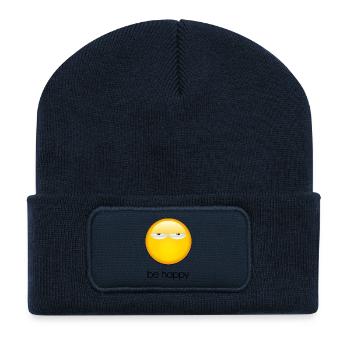 Be happy - Recycled Patch Beanie - french navy - Front