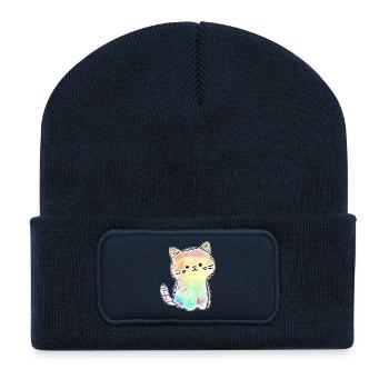 The redro cat in color - Recycled Patch Beanie - french navy - Front