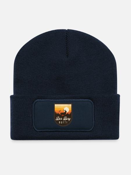 Der Berg ruft Bergwanderer Berge wandern - Recycelte Patch Beanie - French Navy