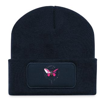 papillon tatouage papillon pendule rose phase de lune - Beanie recyclé à patch - bleu marine - Devant