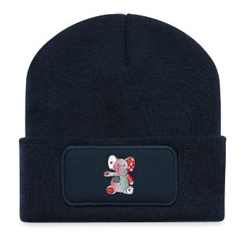 Weihnachtselefant - Recycelte Patch Beanie - French Navy - Vorne