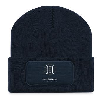 Der Träumer - Sternzeichen Fische - Recycelte Patch Beanie - French Navy - Vorne