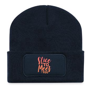 Slice to meet you | Pizza Lovers - Recycelte Patch Beanie - French Navy - Vorne