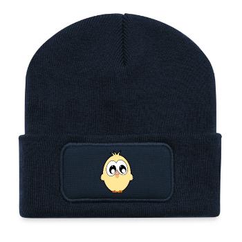 Poussin - Beanie recyclé à patch - bleu marine - Devant