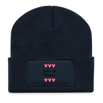 BONNE FÊTE MAMAN. MAMAN. FÊTE DES MÈRES. FÊTE - Beanie recyclé à patch - bleu marine - Devant