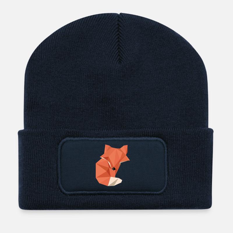 Origami Renard - Beanie recyclé à patch - bleu marine